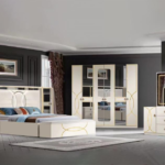Camera da letto 6194A 7 pezzi, armadio 6 ante, beige