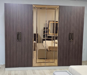 Camera da letto Anka 6 pezzi, armadio 6 ante, marrone/grigio - immagine 2