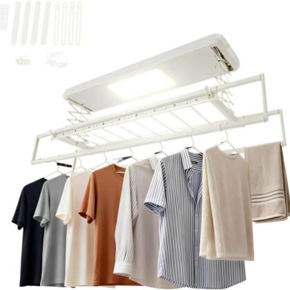 Stendibiancheria elettrico da soffitto con LED
