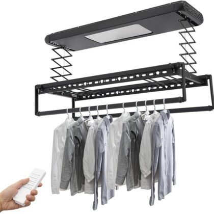 Stendibiancheria da soffitto elettrico nero