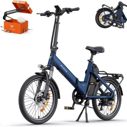 Bicicletta elettrica pieghevole telaio basso