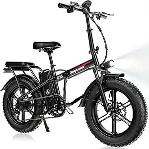 Bicicletta elettrica fat bike pieghevole nera
